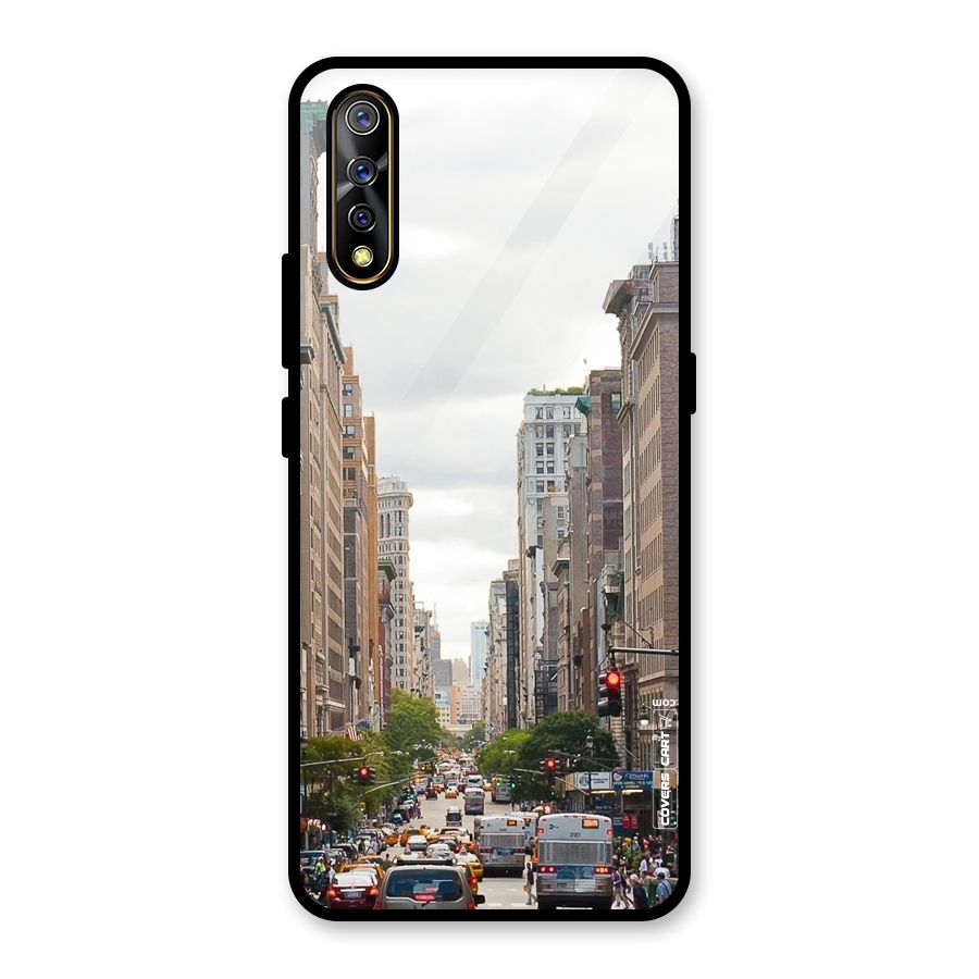 City Street View Glass Back Case for Vivo S1