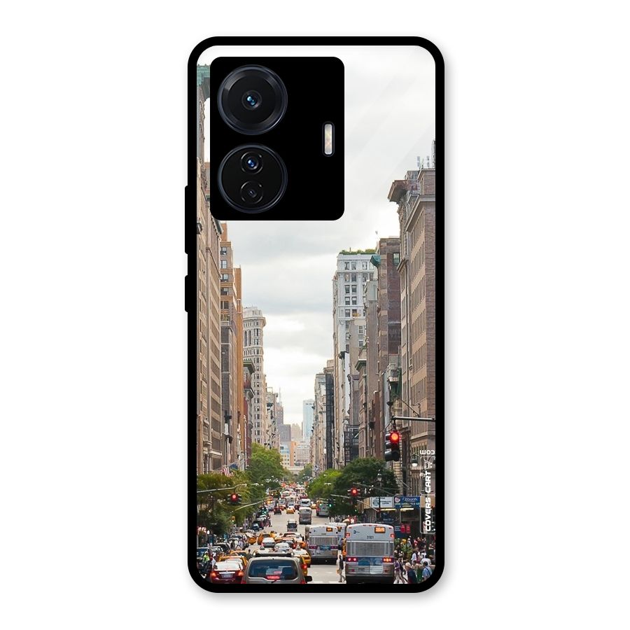 City Street View Glass Back Case for Vivo T1 Pro