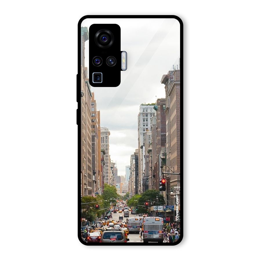 City Street View Glass Back Case for Vivo X50 Pro