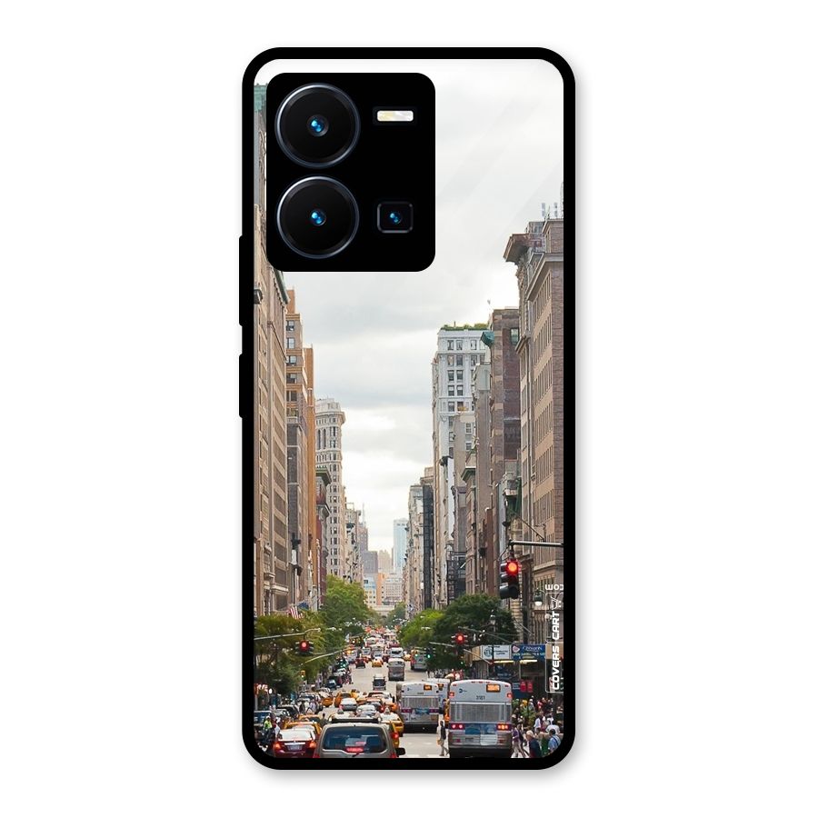 City Street View Glass Back Case for Vivo Y35