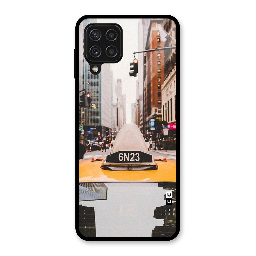 City Taxi Glass Back Case for Galaxy A22 4G
