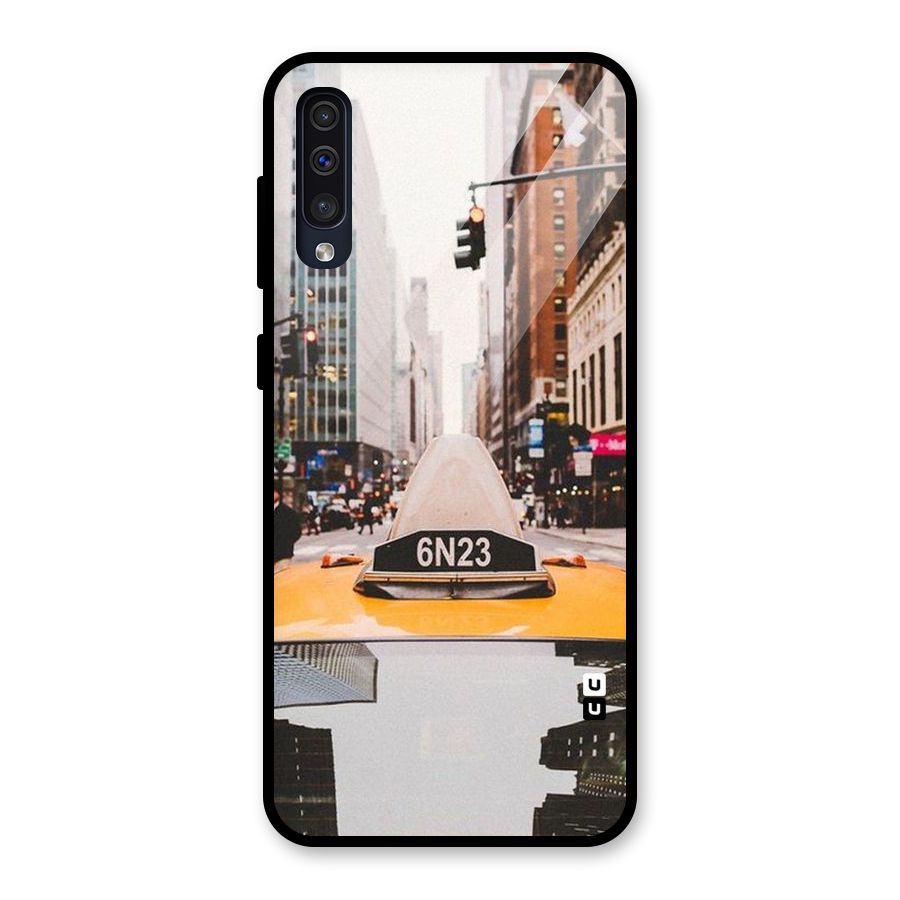 City Taxi Glass Back Case for Galaxy A50