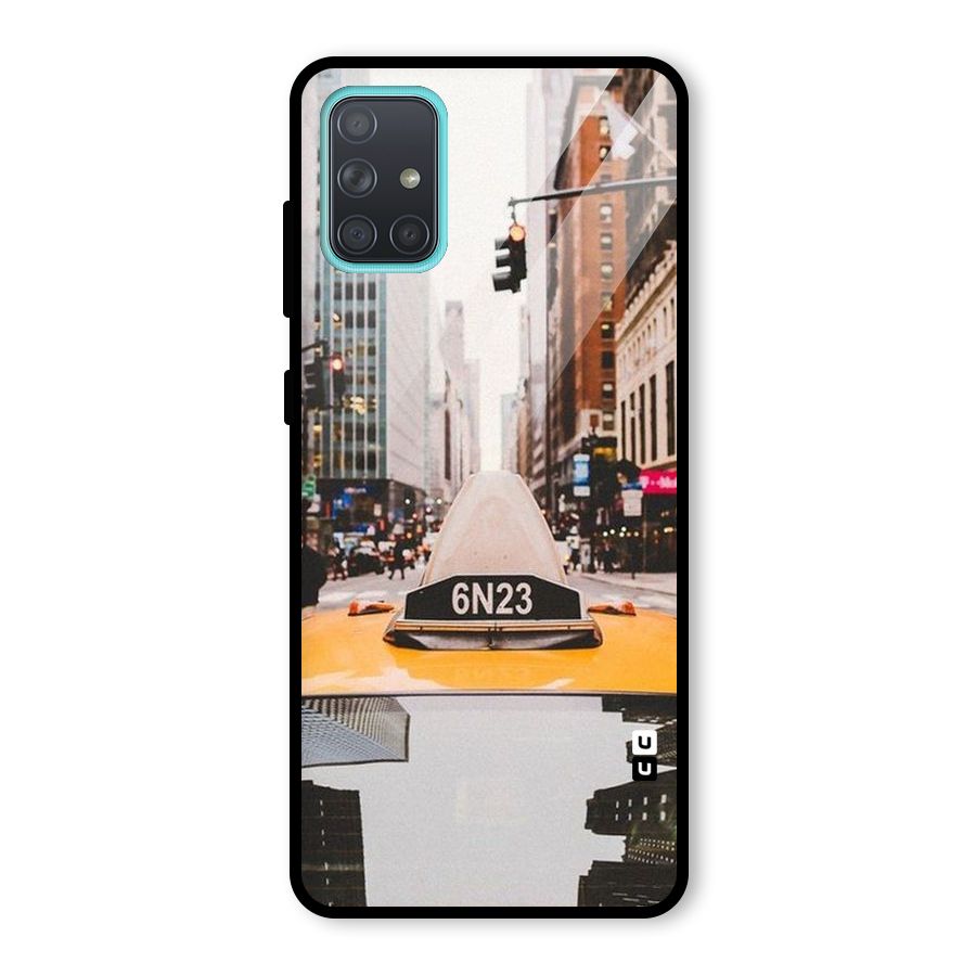 City Taxi Glass Back Case for Galaxy A71