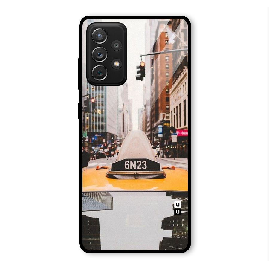 City Taxi Glass Back Case for Galaxy A72