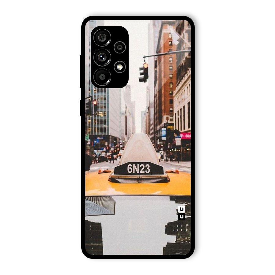 City Taxi Glass Back Case for Galaxy A73 5G
