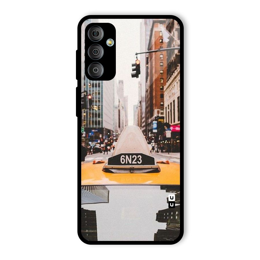 City Taxi Glass Back Case for Galaxy F23