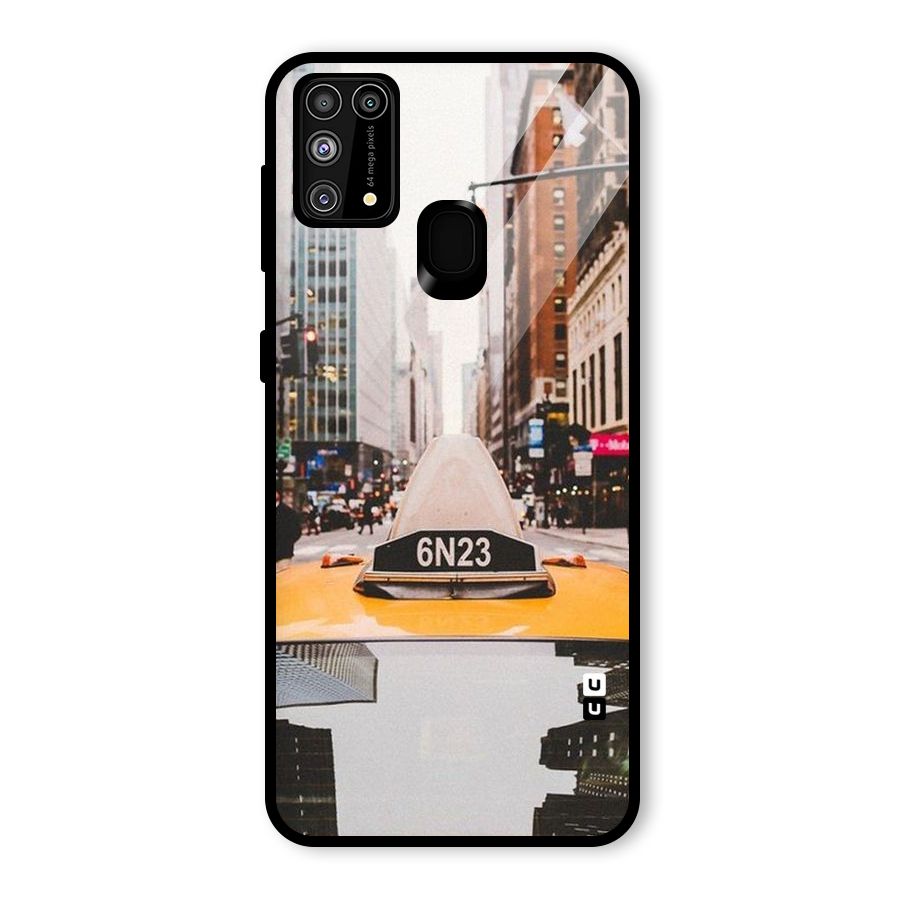 City Taxi Glass Back Case for Galaxy F41