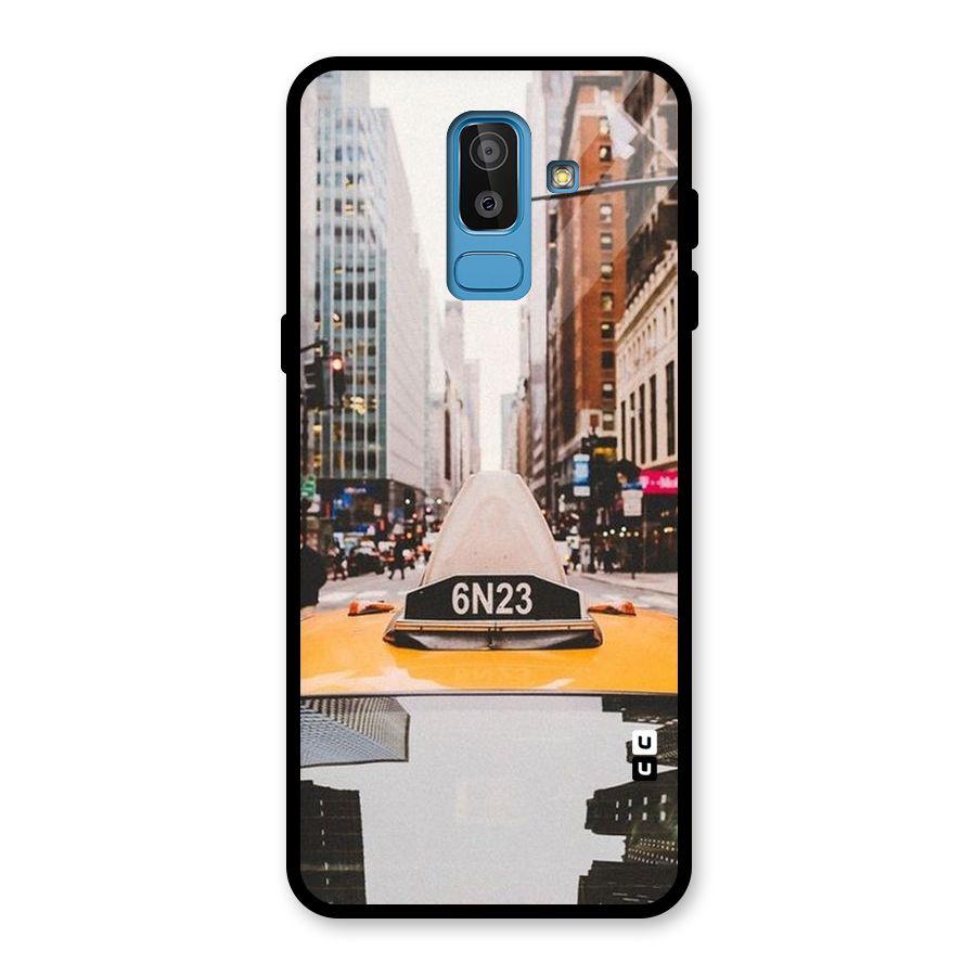 City Taxi Glass Back Case for Galaxy J8
