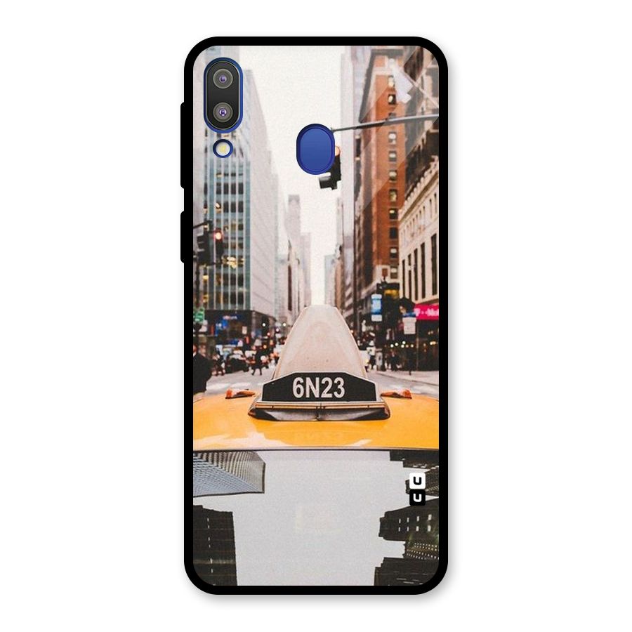 City Taxi Glass Back Case for Galaxy M20