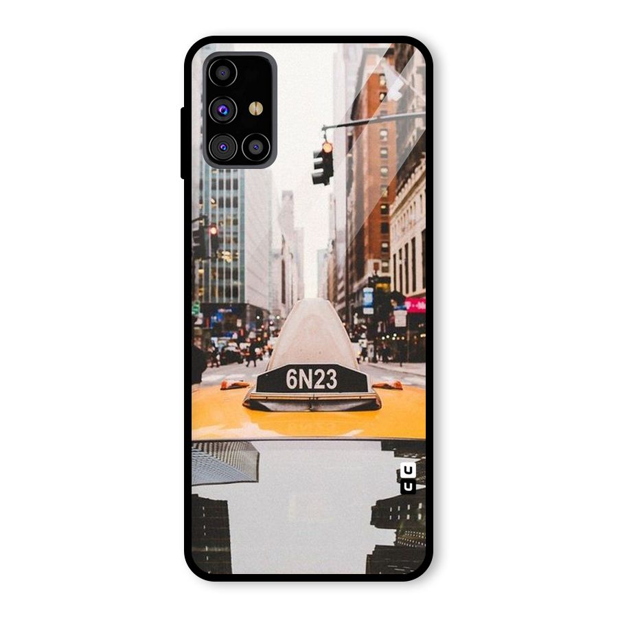 City Taxi Glass Back Case for Galaxy M31s