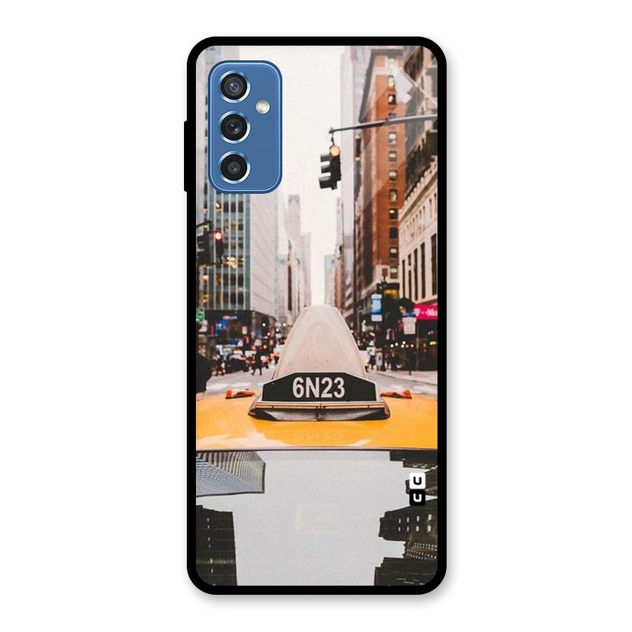 City Taxi Glass Back Case for Galaxy M52 5G