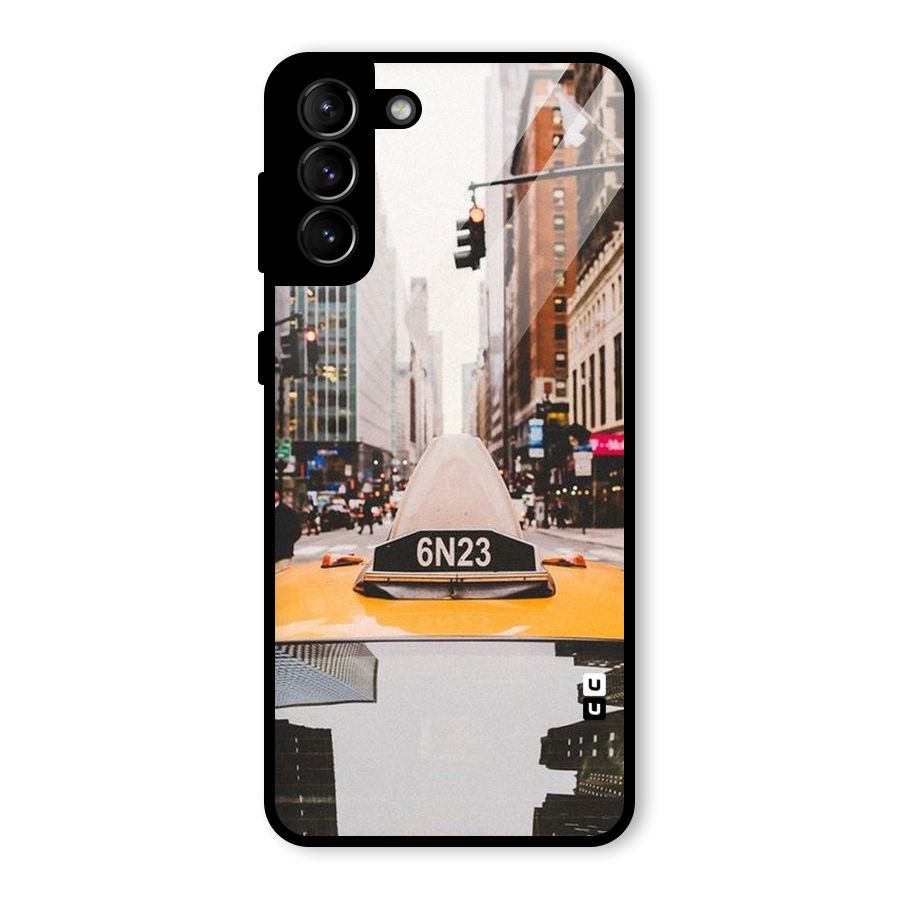 City Taxi Glass Back Case for Galaxy S21 Plus