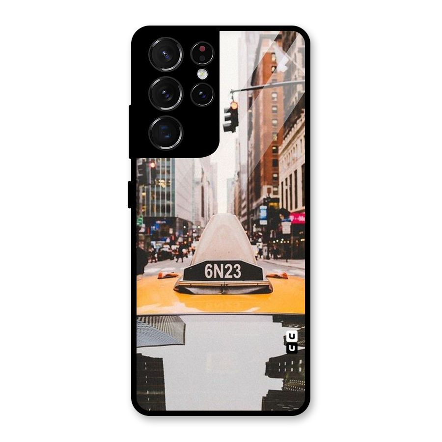 City Taxi Glass Back Case for Galaxy S21 Ultra 5G