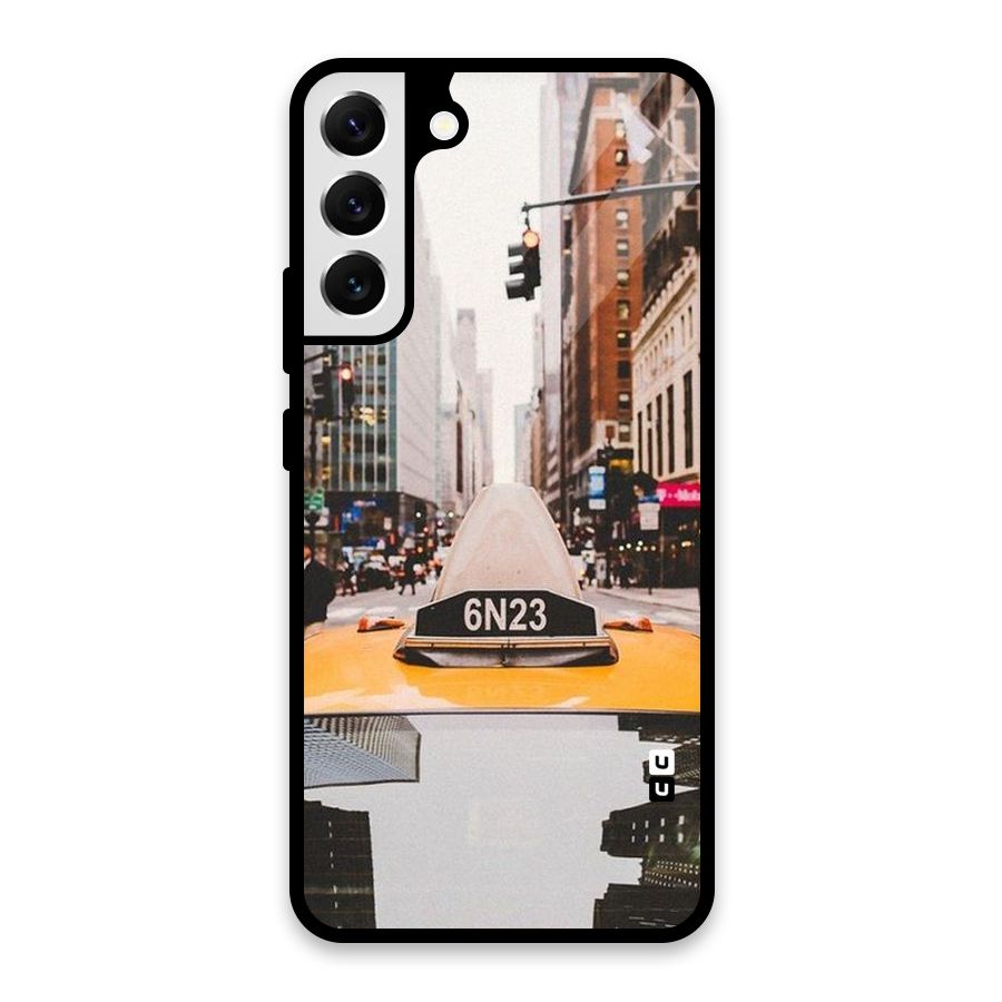 City Taxi Glass Back Case for Galaxy S22 Plus 5G