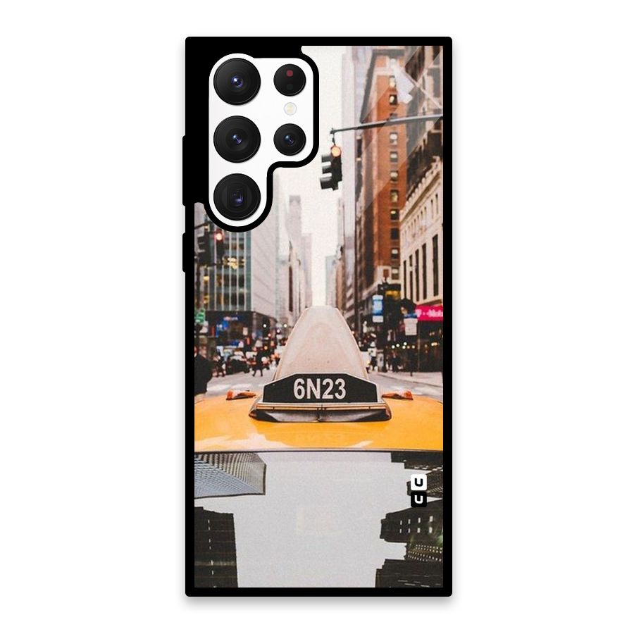 City Taxi Glass Back Case for Galaxy S22 Ultra 5G