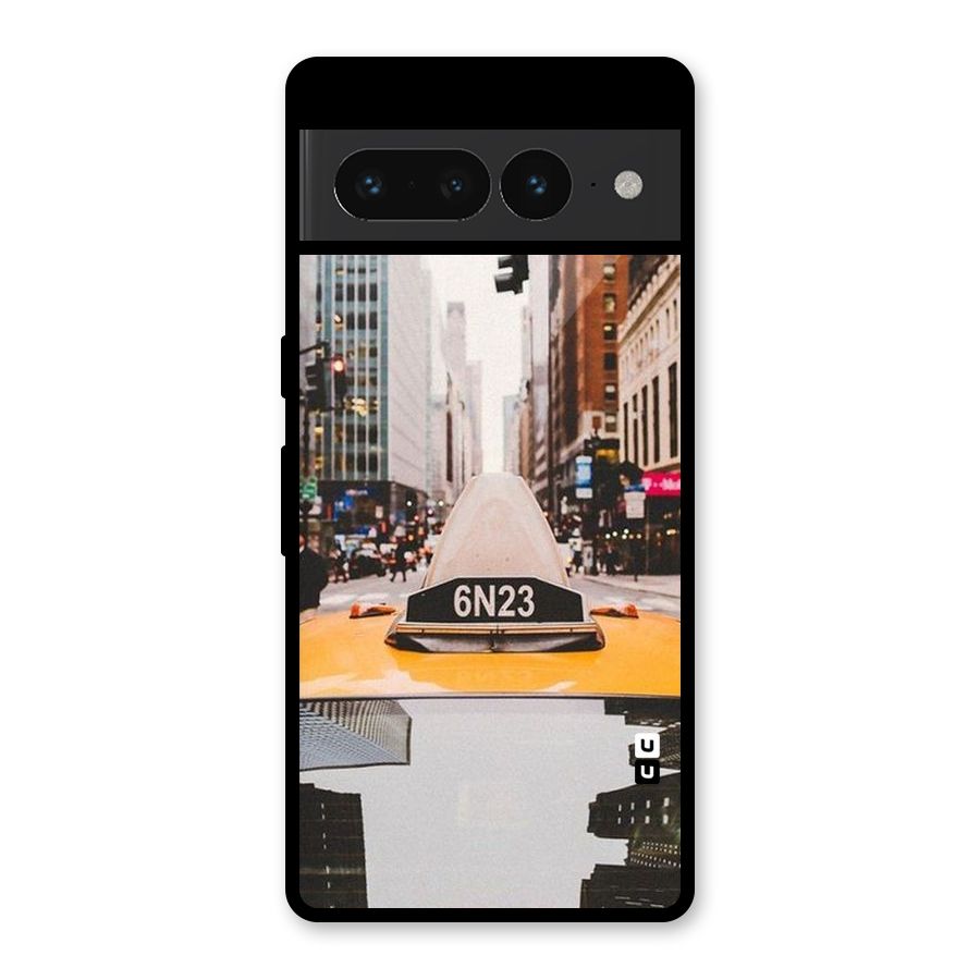 City Taxi Glass Back Case for Google Pixel 7 Pro