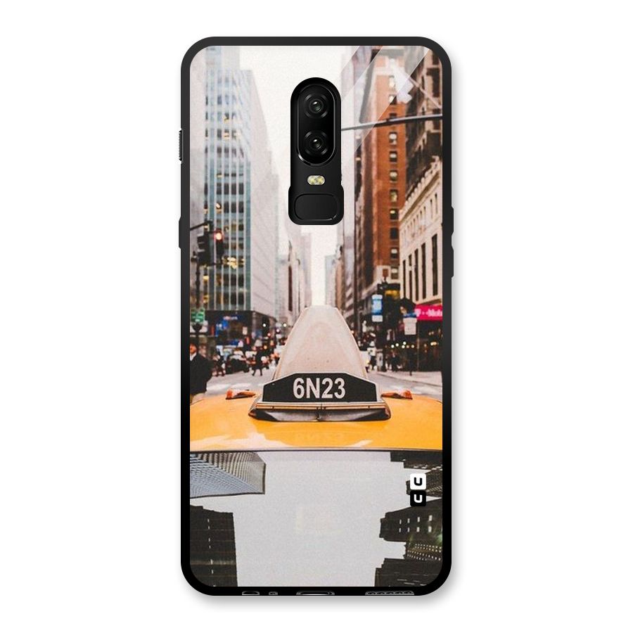 City Taxi Glass Back Case for OnePlus 6