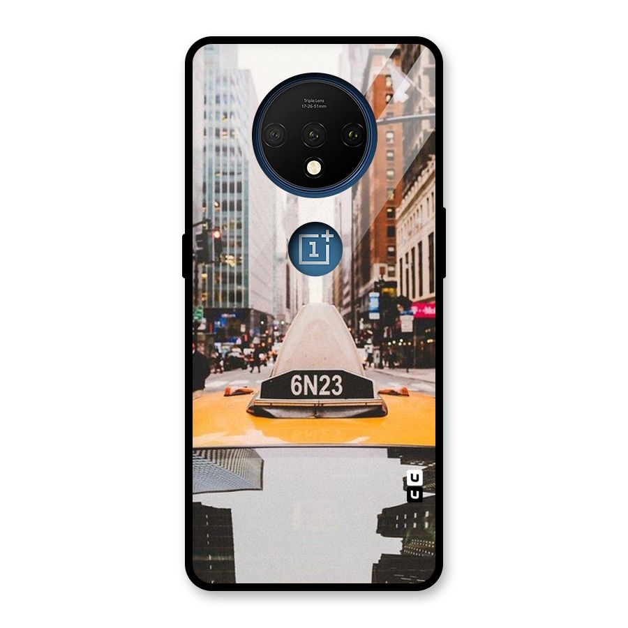 City Taxi Glass Back Case for OnePlus 7T