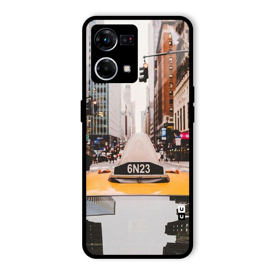 City Taxi Glass Back Case for Oppo F21 Pro 4G