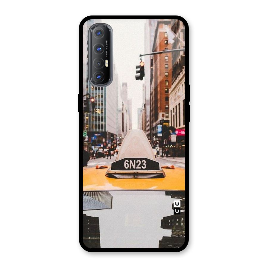City Taxi Glass Back Case for Oppo Reno3 Pro