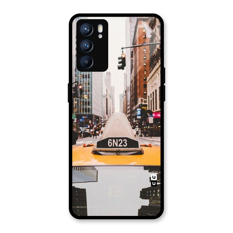 City Taxi Glass Back Case for Oppo Reno6 5G