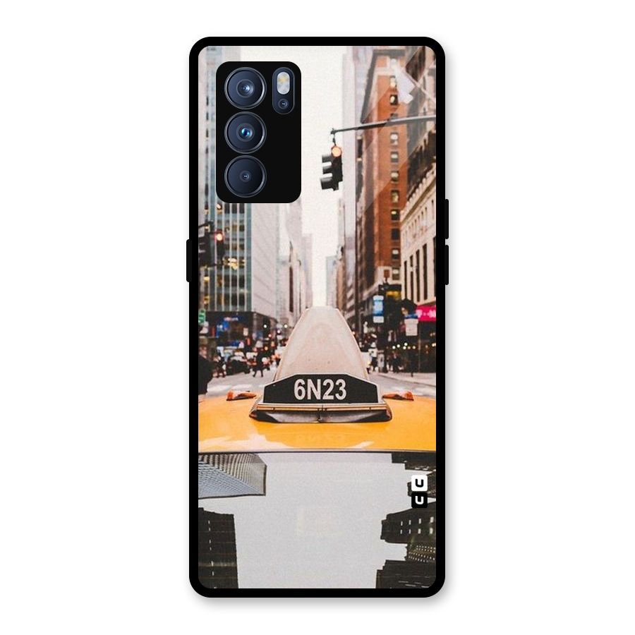 City Taxi Glass Back Case for Oppo Reno6 Pro 5G