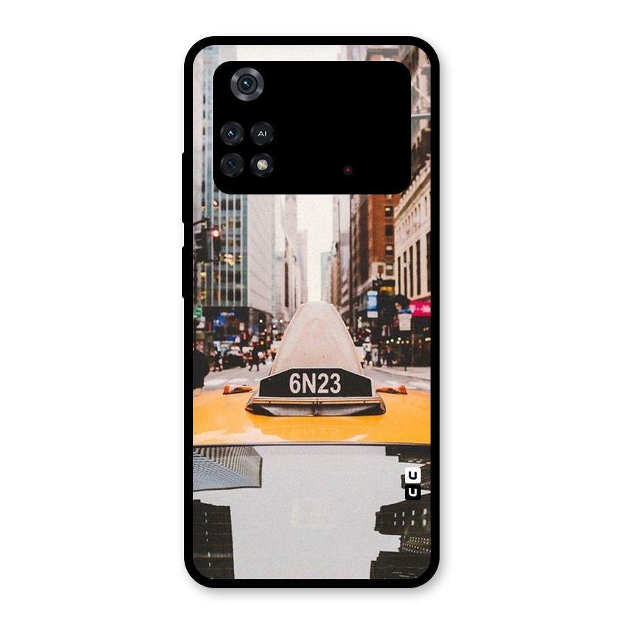 City Taxi Glass Back Case for Poco M4 Pro 4G