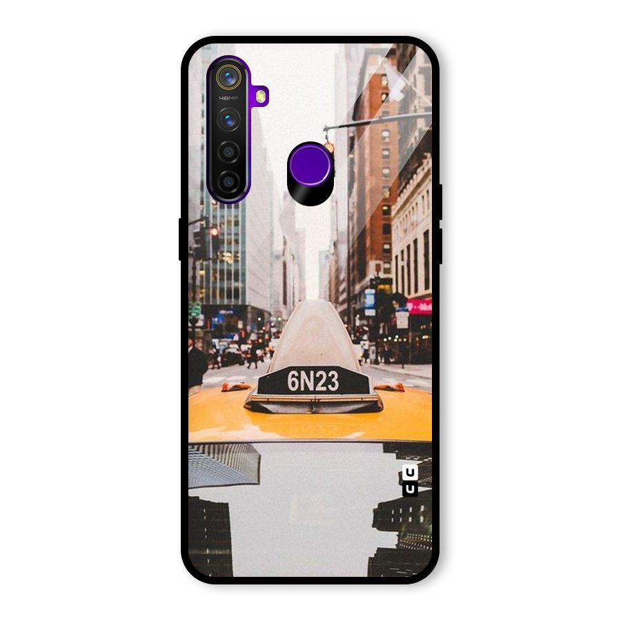 City Taxi Glass Back Case for Realme 5 Pro