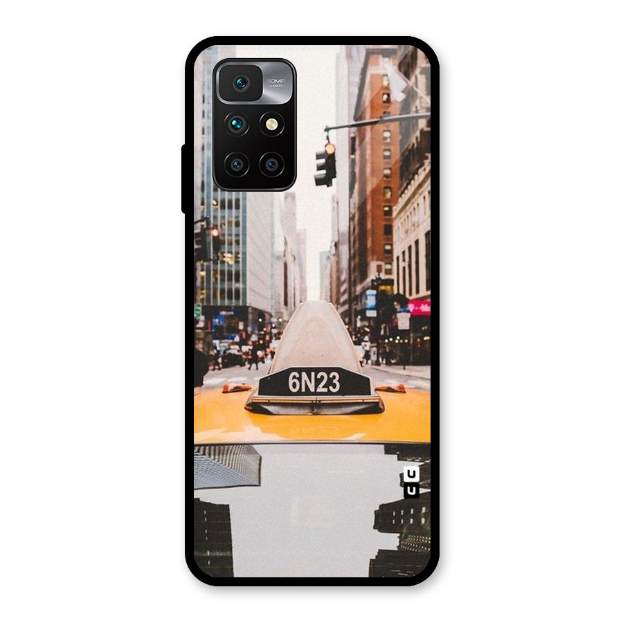 City Taxi Glass Back Case for Redmi 10 Prime