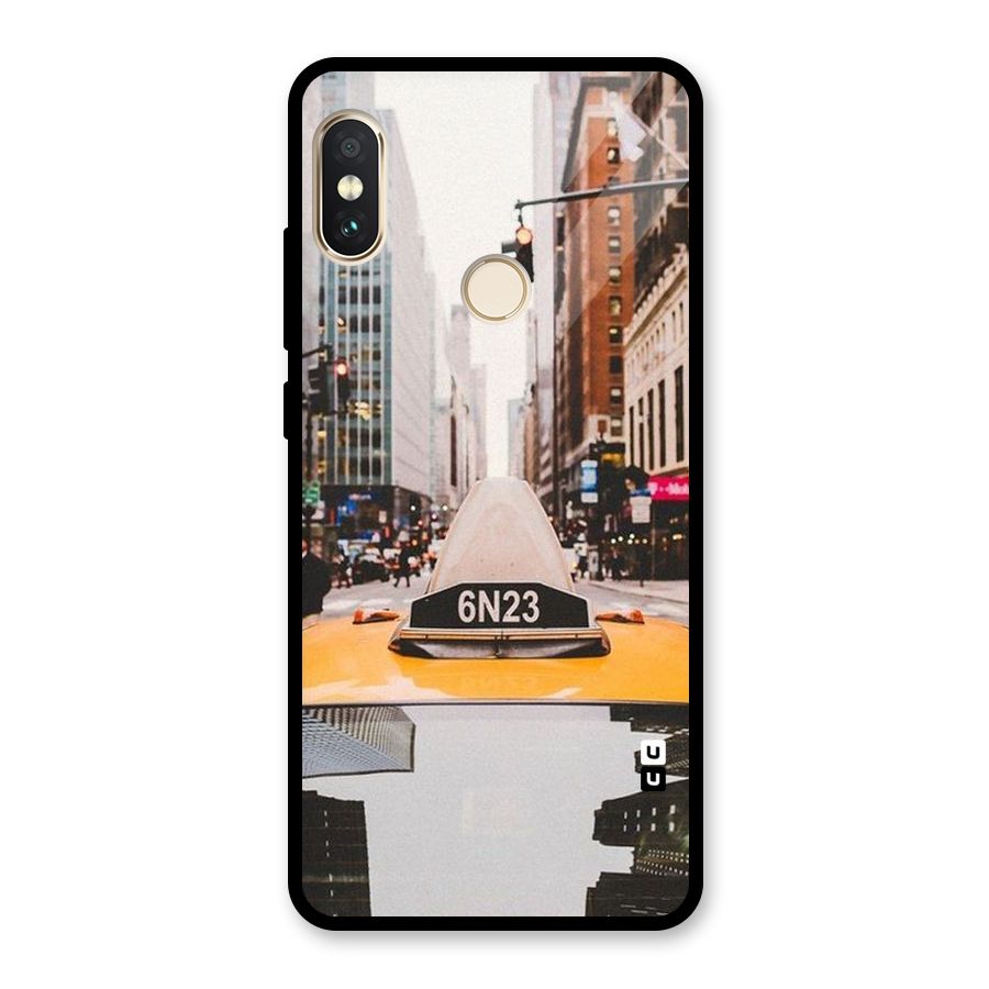 City Taxi Glass Back Case for Redmi Note 5 Pro