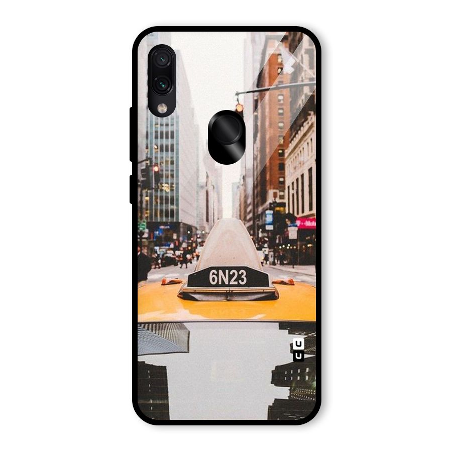 City Taxi Glass Back Case for Redmi Note 7 Pro
