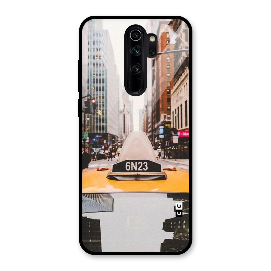 City Taxi Glass Back Case for Redmi Note 8 Pro