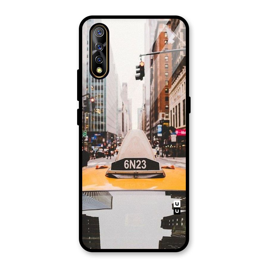 City Taxi Glass Back Case for Vivo S1