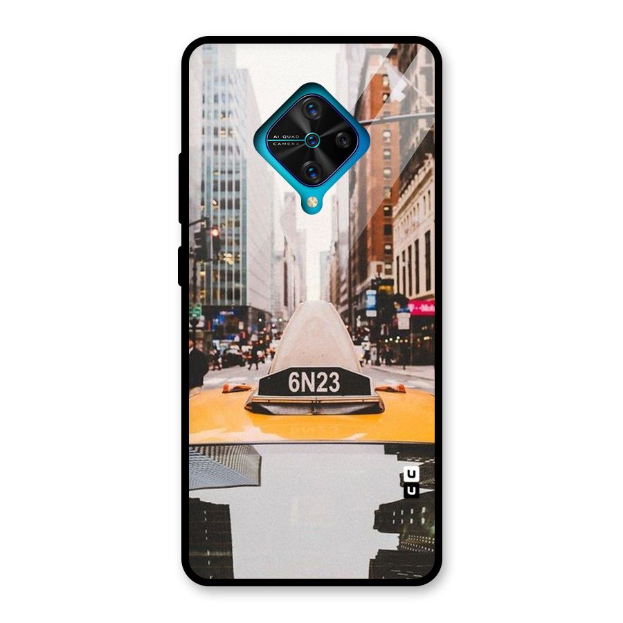 City Taxi Glass Back Case for Vivo S1 Pro