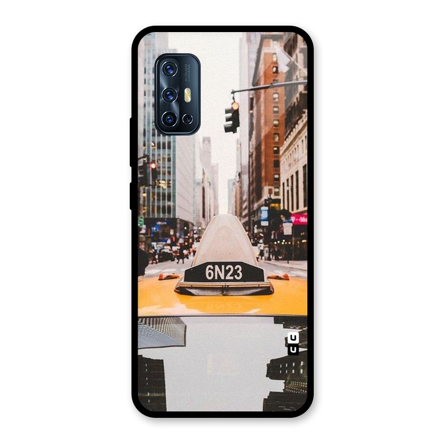 City Taxi Glass Back Case for Vivo V17