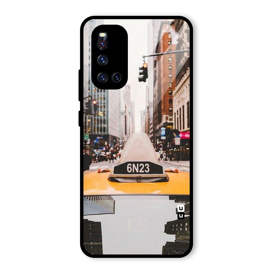 City Taxi Glass Back Case for Vivo V19