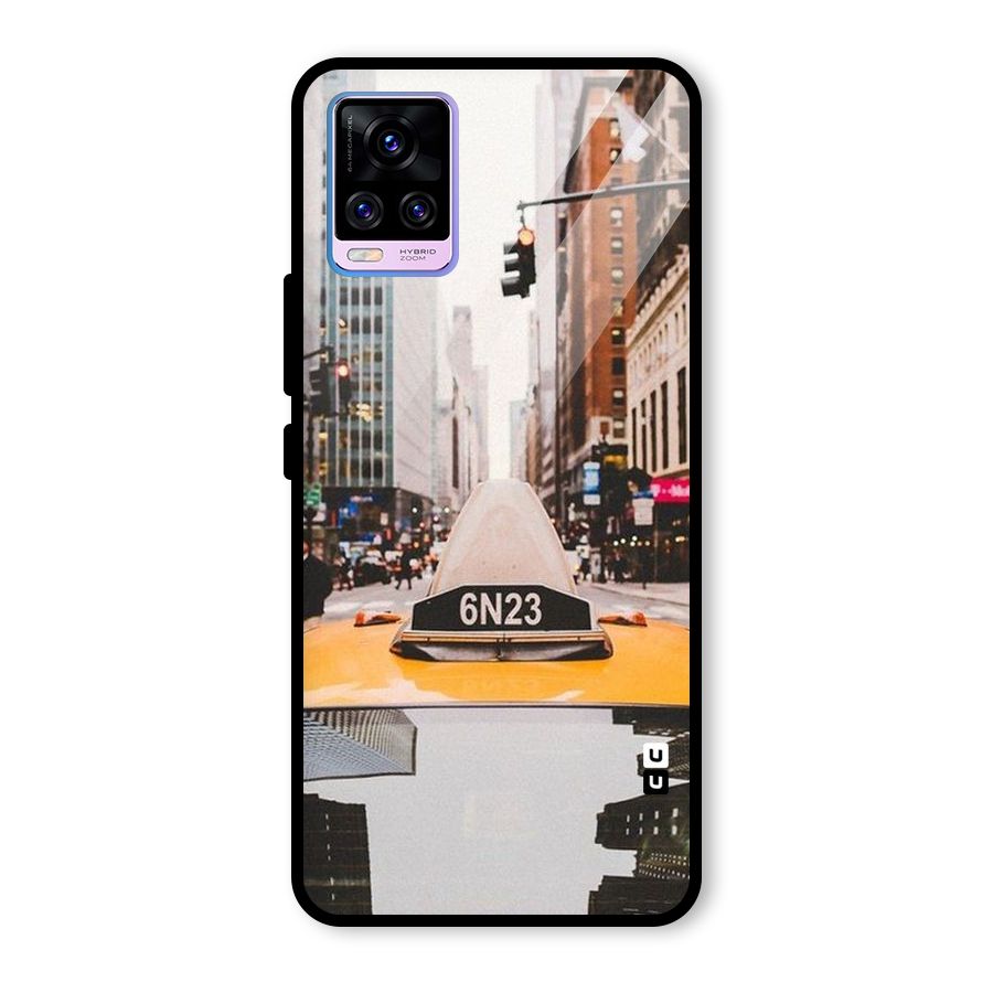City Taxi Glass Back Case for Vivo V20 Pro