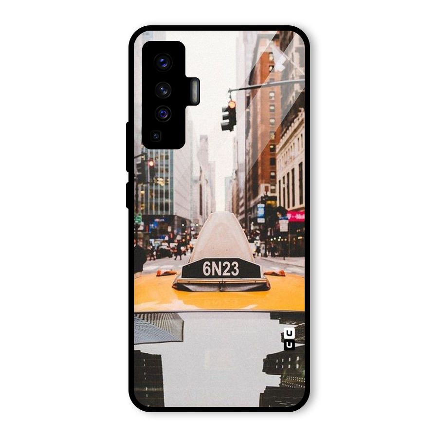 City Taxi Glass Back Case for Vivo X50