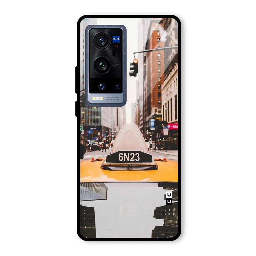 City Taxi Glass Back Case for Vivo X60 Pro Plus