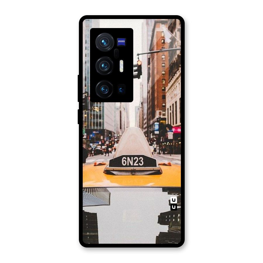 City Taxi Glass Back Case for Vivo X70 Pro Plus