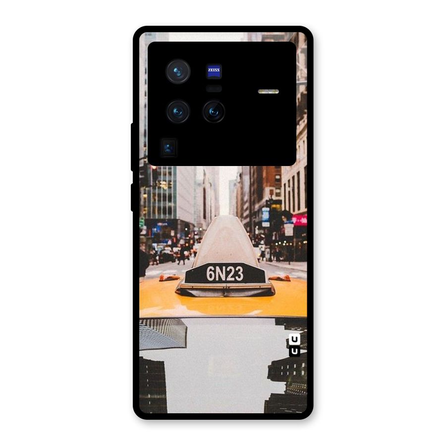 City Taxi Glass Back Case for Vivo X80 Pro