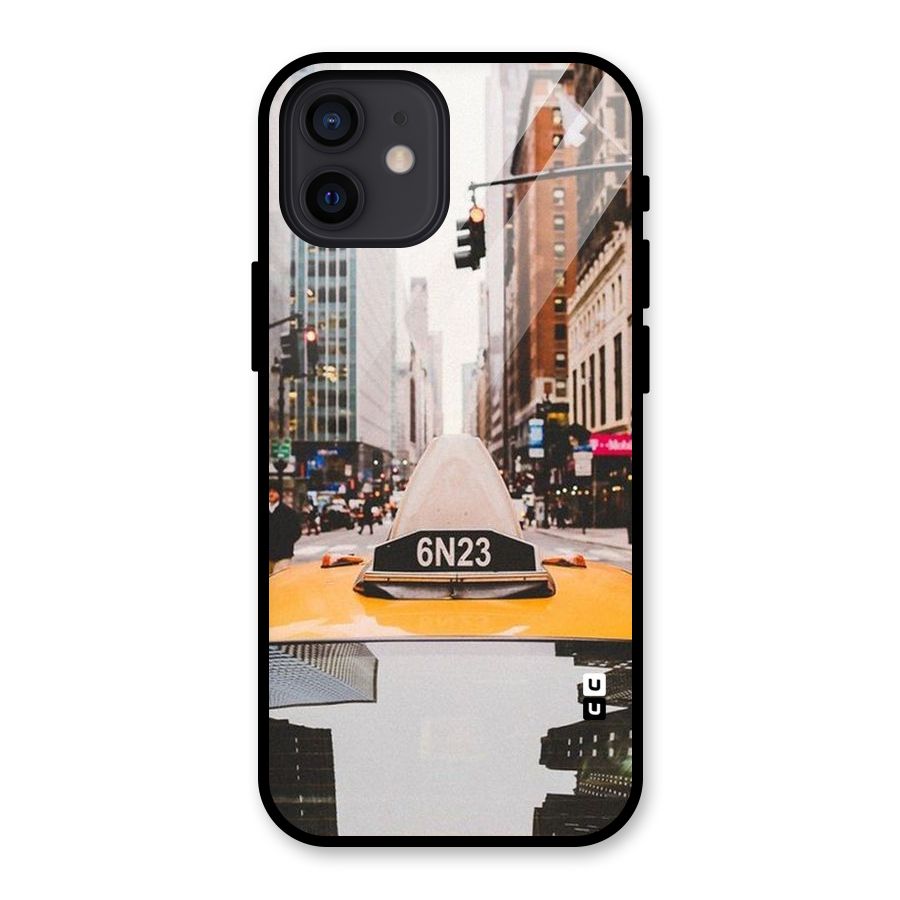 City Taxi Glass Back Case for iPhone 12