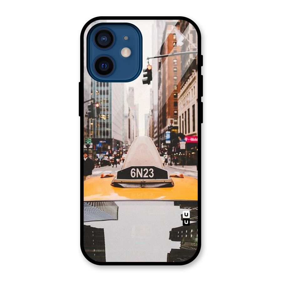 City Taxi Glass Back Case for iPhone 12 Mini