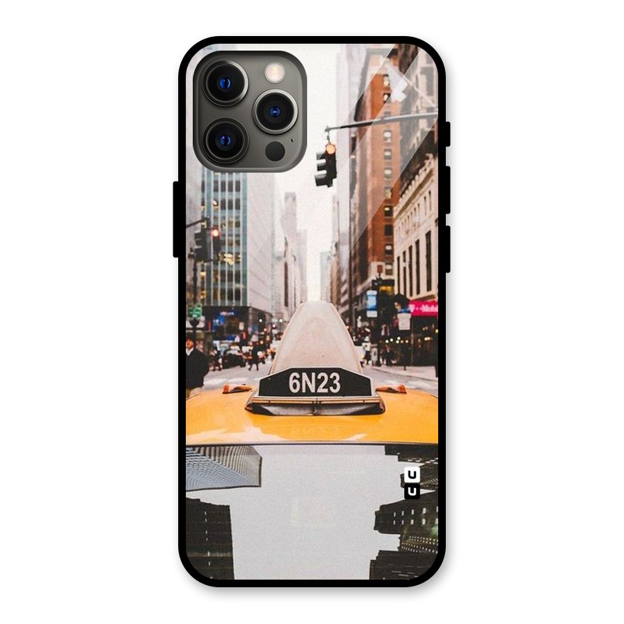 City Taxi Glass Back Case for iPhone 12 Pro Max
