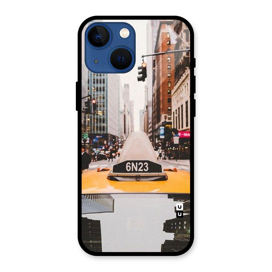 City Taxi Glass Back Case for iPhone 13 Mini