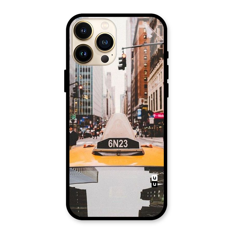City Taxi Glass Back Case for iPhone 13 Pro Max