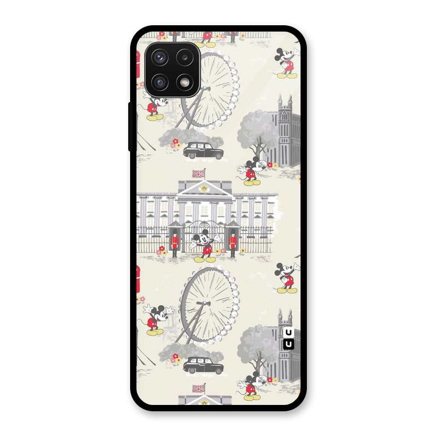 City Tour Pattern Glass Back Case for Galaxy A22 5G
