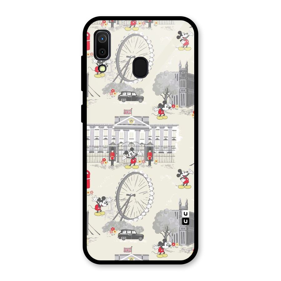 City Tour Pattern Glass Back Case for Galaxy A30