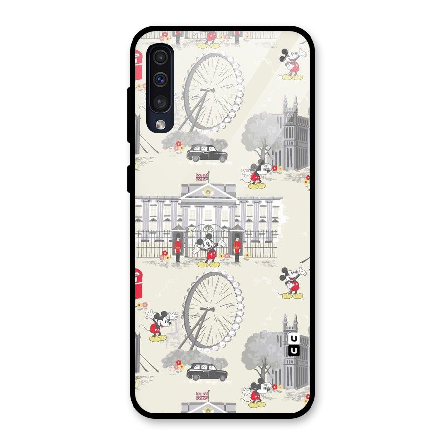 City Tour Pattern Glass Back Case for Galaxy A50