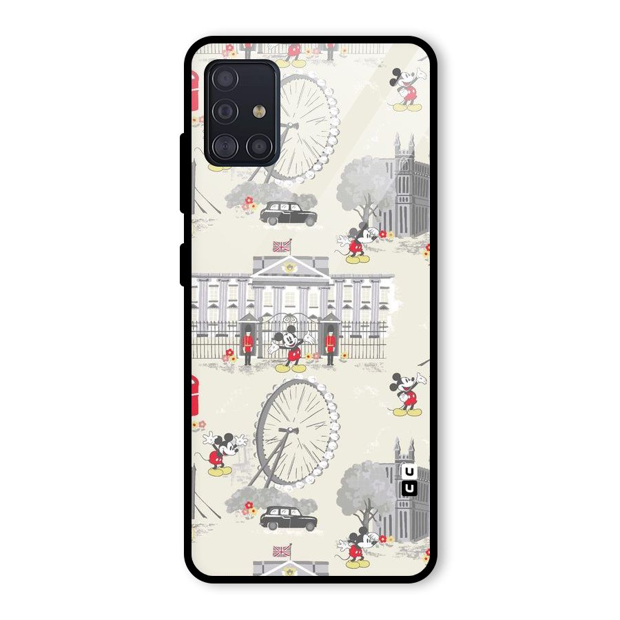 City Tour Pattern Glass Back Case for Galaxy A51